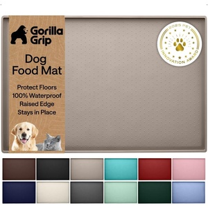 image:imageGORILLA GRIP Dog Food Mat 100 Waterproof Silicone 185x115 GrayBeige