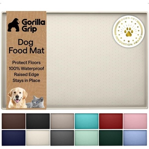 image:imageGORILLA GRIP Dog Food Mat 100 Waterproof Silicone 185x115 GrayCream
