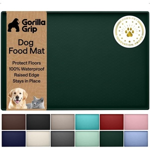 image:imageGORILLA GRIP Dog Food Mat 100 Waterproof Silicone 185x115 GrayHunter Green