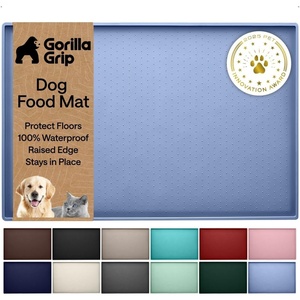 image:imageGORILLA GRIP Dog Food Mat 100 Waterproof Silicone 185x115 GrayLight Blue