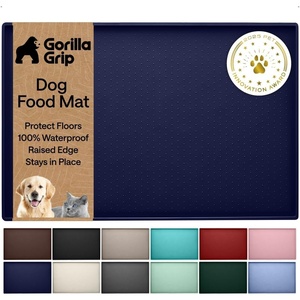 image:imageGORILLA GRIP Dog Food Mat 100 Waterproof Silicone 185x115 GrayNavy