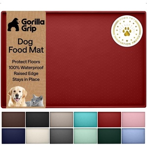 image:imageGORILLA GRIP Dog Food Mat 100 Waterproof Silicone 185x115 GrayRed