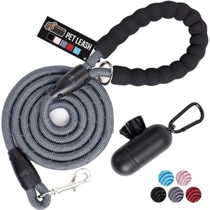 image:imageGORILLA GRIP Dog Leash Heavy Duty Reflective Rope for 33lb Dogs BlackGray