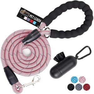 image:imageGORILLA GRIP Dog Leash Heavy Duty Reflective Rope for 33lb Dogs BlackPink