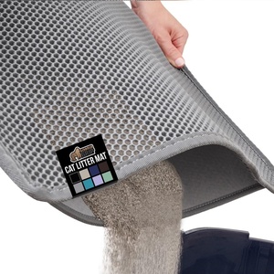 image:imageGORILLA GRIP Honeycomb Cat Litter Box Mat Soft on Paws 24x15 GrayGray