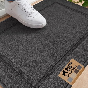 image:imageGORILLA GRIP Indoor Door Mat Rubber Backing Entry Rug 29x17 GrayDark Gray