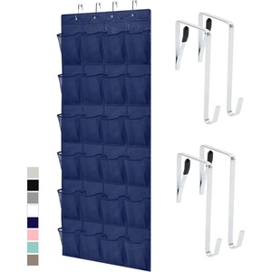 image:imageGORILLA GRIP Over the Door Shoe Organizer 24 Large Pockets BlackNavy