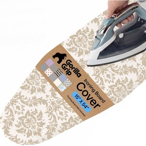 image:imageGORILLA GRIP Padded Ironing Board Cover 15x54 SilverDamask