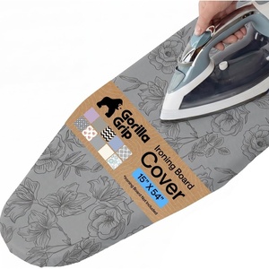 image:imageGORILLA GRIP Padded Ironing Board Cover 15x54 SilverGray Floral