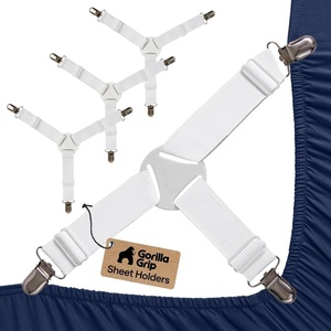 image:imageGORILLA GRIP Patented Fitted Bed Sheet Holders for Corners 4 Pack WhiteWhite