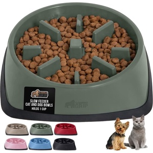 image:imageGORILLA GRIP Patented Slow Feeder Dog and Cat Bowl BPA Free 2 Cup GraySage