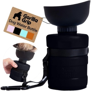 image:imageGORILLA GRIP Portable Dog Water Bottle Food Grade Silicone 12oz BlackBlack