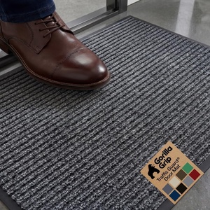 image:imageGORILLA GRIP Traffic Guard Indoor Outdoor Heavy Duty Door Mat 29x17 BlackCharcoal Gray