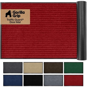 image:imageGORILLA GRIP Traffic Guard Indoor Outdoor Heavy Duty Door Mat 29x17 BlackRed