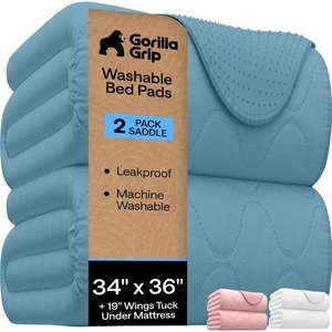 image:imageGORILLA GRIP Washable Reusable Underpads 52x34 WhiteSky Blue