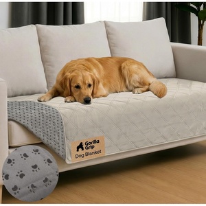 image:imageGORILLA GRIP Waterproof Dog Blanket Couch Cover for Dogs 30x70 CharcoalLight Taupe