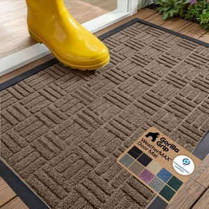image:imageGORILLA GRIP WeatherMAX Door Mat Indoor Outdoor Use 29x17 Gray DiamondBeige Maze