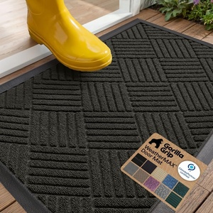 image:imageGORILLA GRIP WeatherMAX Door Mat Indoor Outdoor Use 29x17 Gray DiamondBlack Diamond