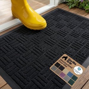 image:imageGORILLA GRIP WeatherMAX Door Mat Indoor Outdoor Use 29x17 Gray DiamondBlack Maze