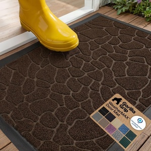 image:imageGORILLA GRIP WeatherMAX Door Mat Indoor Outdoor Use 29x17 Gray DiamondDark Brown Pebble