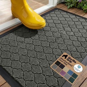 image:imageGORILLA GRIP WeatherMAX Door Mat Indoor Outdoor Use 29x17 Gray DiamondGray Quatrefoil