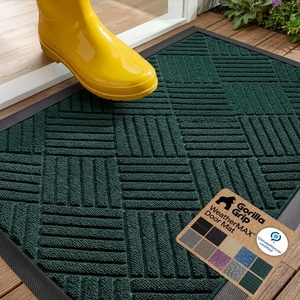 image:imageGORILLA GRIP WeatherMAX Door Mat Indoor Outdoor Use 29x17 Gray DiamondGreen Diamond