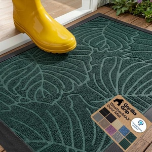 image:imageGORILLA GRIP WeatherMAX Door Mat Indoor Outdoor Use 29x17 Gray DiamondGreen Palm