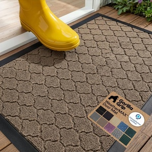 image:imageGORILLA GRIP WeatherMAX Door Mat Indoor Outdoor Use 29x17 Gray DiamondLatte Quatrefoil