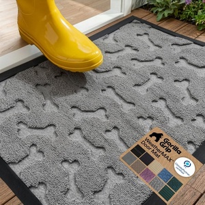 image:imageGORILLA GRIP WeatherMAX Door Mat Indoor Outdoor Use 29x17 Gray DiamondLight Gray Bones