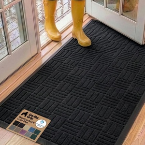 image:imageGORILLA GRIP WeatherMAX Door Mat Indoor Outdoor Use 29x17 Gray DiamondMidnight Maze