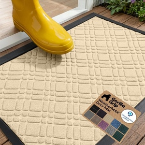 image:imageGORILLA GRIP WeatherMAX Door Mat Indoor Outdoor Use 29x17 Gray DiamondModern Latte