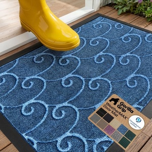 image:imageGORILLA GRIP WeatherMAX Door Mat Indoor Outdoor Use 29x17 Gray DiamondOcean Blue Waves