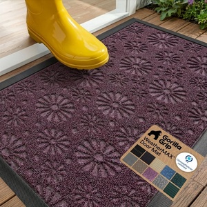 image:imageGORILLA GRIP WeatherMAX Door Mat Indoor Outdoor Use 29x17 Gray DiamondPurple Confetti Daisy