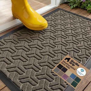 image:imageGORILLA GRIP WeatherMAX Door Mat Indoor Outdoor Use 29x17 Gray DiamondSlate Geometric