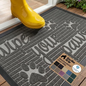 image:imageGORILLA GRIP WeatherMAX Door Mat Indoor Outdoor Use 29x17 Gray DiamondStone Paws