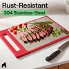 image:imageGORILLA GRIP 304 Stainless Steel and Plastic Cutting Board 16x11 BlackRed