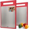 image:imageGORILLA GRIP 304 Stainless Steel and Plastic Cutting Board 16x11 BlackRed