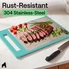 image:imageGORILLA GRIP 304 Stainless Steel and Plastic Cutting Board 16x11 BlackTurquoise