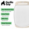 image:imageGORILLA GRIP BPAFree Reversible Kitchen Cutting Board Set of 3 BlackAlmondWhite