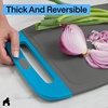 image:imageGORILLA GRIP BPAFree Reversible Kitchen Cutting Board Set of 3 BlackGrayAqua