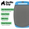 image:imageGORILLA GRIP BPAFree Reversible Kitchen Cutting Board Set of 3 BlackGrayAqua