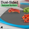 image:imageGORILLA GRIP BPAFree Reversible Kitchen Cutting Board Set of 3 BlackGrayAqua