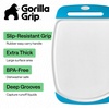 image:imageGORILLA GRIP BPAFree Reversible Kitchen Cutting Board Set of 3 BlackGrayBlackAqua