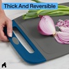 image:imageGORILLA GRIP BPAFree Reversible Kitchen Cutting Board Set of 3 BlackGrayBlue