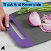 image:imageGORILLA GRIP BPAFree Reversible Kitchen Cutting Board Set of 3 BlackGrayPurple