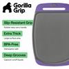 image:imageGORILLA GRIP BPAFree Reversible Kitchen Cutting Board Set of 3 BlackGrayPurple