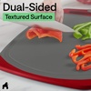 image:imageGORILLA GRIP BPAFree Reversible Kitchen Cutting Board Set of 3 BlackGrayRed