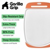 image:imageGORILLA GRIP BPAFree Reversible Kitchen Cutting Board Set of 3 BlackLimeOrangeLemon