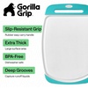 image:imageGORILLA GRIP BPAFree Reversible Kitchen Cutting Board Set of 3 BlackTurquoiseWhite