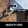 image:imageGORILLA GRIP Carabiner Clip 3 D Ring Heavy Duty Aluminum Key Holder Clips Hold 170lbs Rust ScratchResistant Camping Essentials Hiking Gear Tactical Backpacking KeychainsBlack